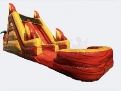 18' Volcano Escape Obstacle Course/Waterslide Combo