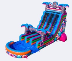 Hawaiian Hibiscus 20' Dual Lane Waterslide